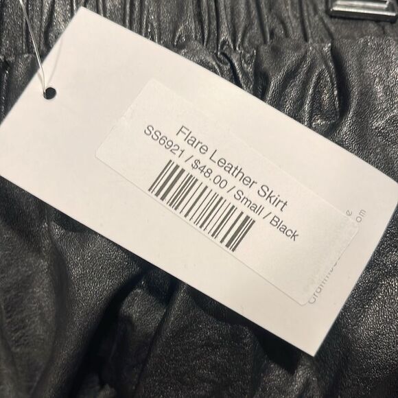 Black Flare Leather Skirt (NWT) - Picture 2 of 3